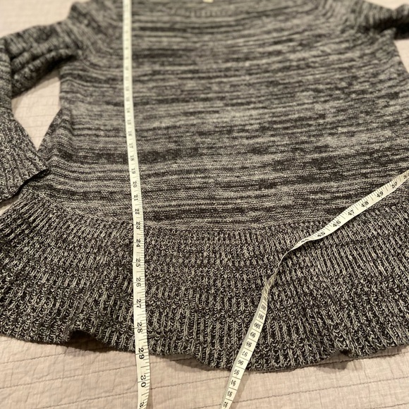 Style & Co Marled Gray Knit Peplum Sweater Top 1X Bell Sleeves - Picture 8 of 8
